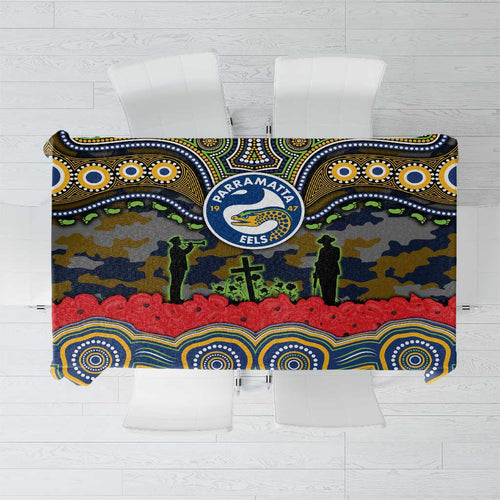 ANZAC Day Parramatta Eels Tablecloth Military Memorial Aboriginal Indigenous Art
