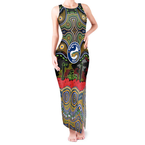 ANZAC Day Parramatta Eels Tank Maxi Dress Military Memorial Aboriginal Indigenous Art