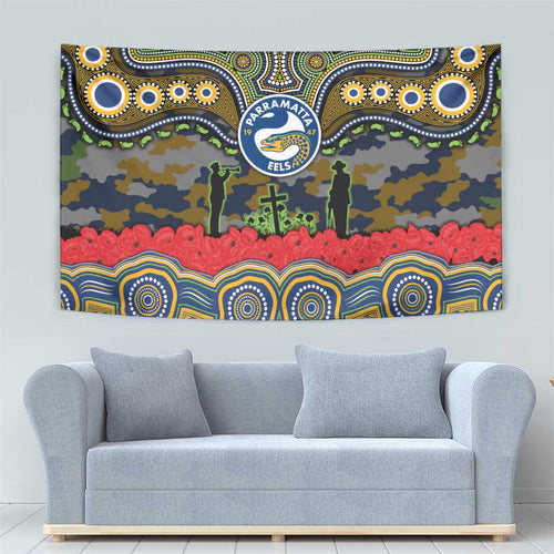 ANZAC Day Parramatta Eels Tapestry Military Memorial Aboriginal Indigenous Art