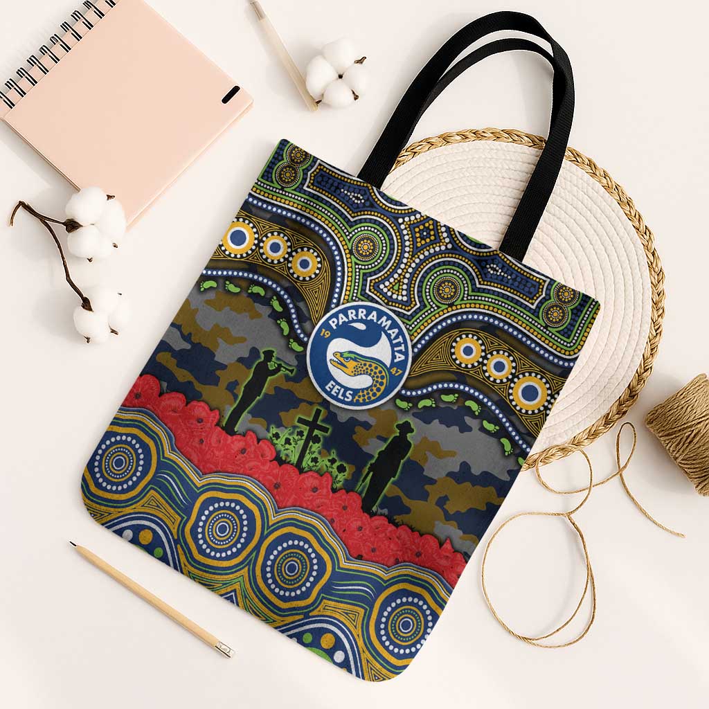 ANZAC Day Parramatta Eels Tote Bag Military Memorial Aboriginal Indigenous Art