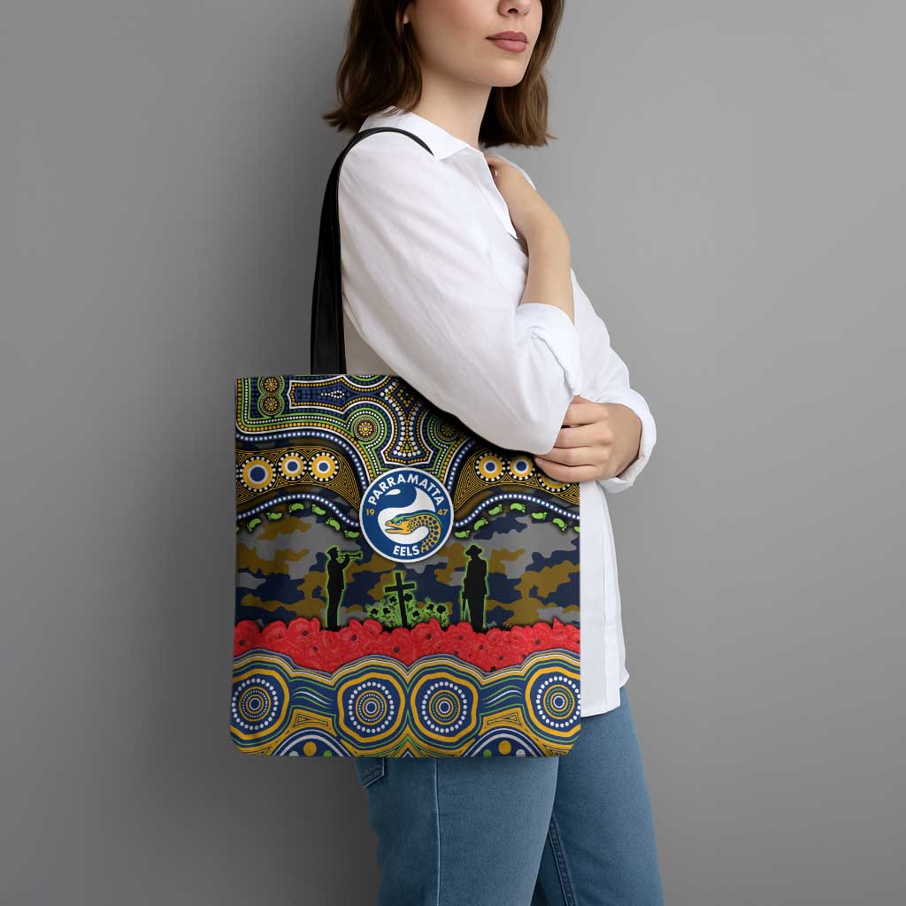 ANZAC Day Parramatta Eels Tote Bag Military Memorial Aboriginal Indigenous Art