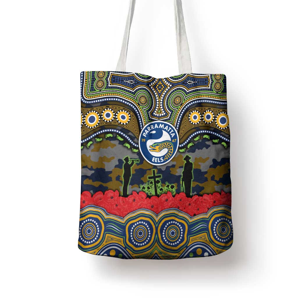 ANZAC Day Parramatta Eels Tote Bag Military Memorial Aboriginal Indigenous Art