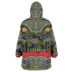 ANZAC Day Parramatta Eels Wearable Blanket Hoodie Military Memorial Aboriginal Indigenous Art