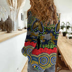 ANZAC Day Parramatta Eels Women Casual Shirt Military Memorial Aboriginal Indigenous Art