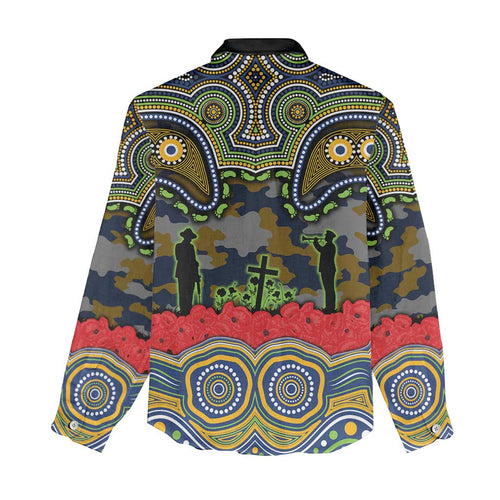 ANZAC Day Parramatta Eels Women Casual Shirt Military Memorial Aboriginal Indigenous Art