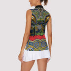 ANZAC Day Parramatta Eels Women Sleeveless Polo Shirt Military Memorial Aboriginal Indigenous Art