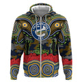 ANZAC Day Parramatta Eels Zip Hoodie Military Memorial Aboriginal Indigenous Art