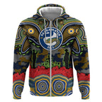 ANZAC Day Parramatta Eels Zip Hoodie Military Memorial Aboriginal Indigenous Art