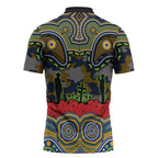 ANZAC Day Parramatta Eels Zipper Polo Shirt Military Memorial Aboriginal Indigenous Art