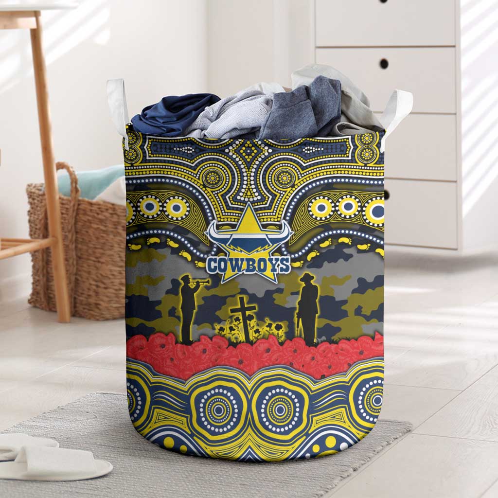 ANZAC Day North Queensland Cowboys Laundry Basket Military Memorial Aboriginal Indigenous Art