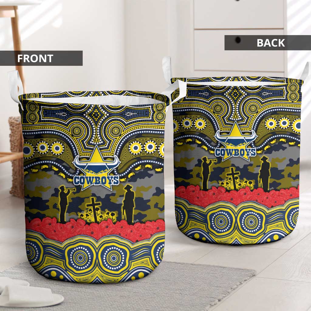 ANZAC Day North Queensland Cowboys Laundry Basket Military Memorial Aboriginal Indigenous Art