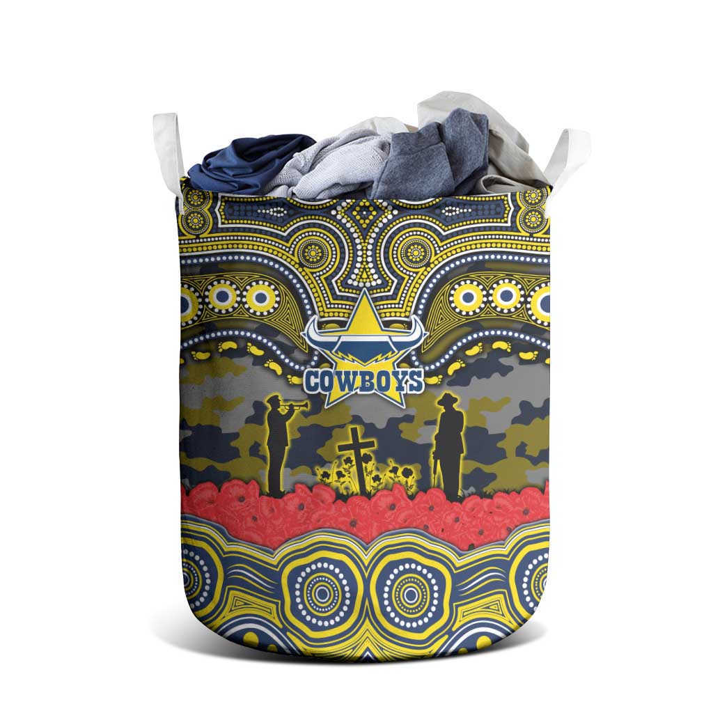 ANZAC Day North Queensland Cowboys Laundry Basket Military Memorial Aboriginal Indigenous Art