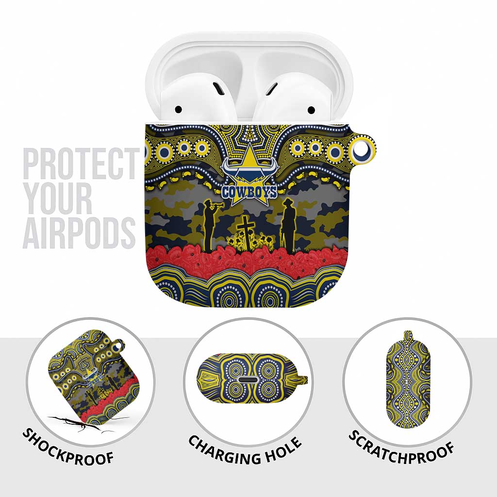 ANZAC Day North Queensland Cowboys AirPods Case Military Memorial Aboriginal Indigenous Art