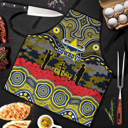 ANZAC Day North Queensland Cowboys Apron Military Memorial Aboriginal Indigenous Art