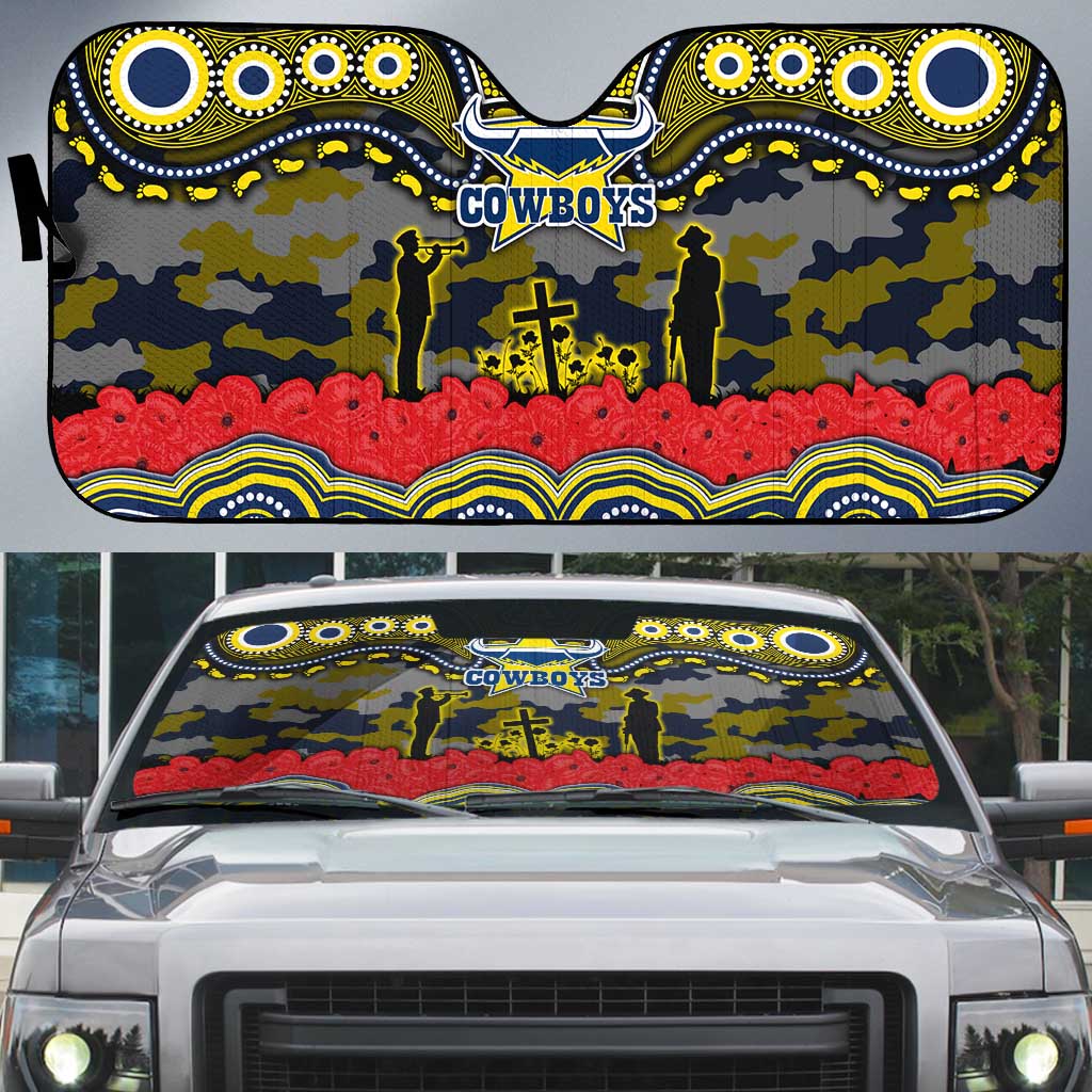 ANZAC Day North Queensland Cowboys Auto Sun Shade Military Memorial Aboriginal Indigenous Art