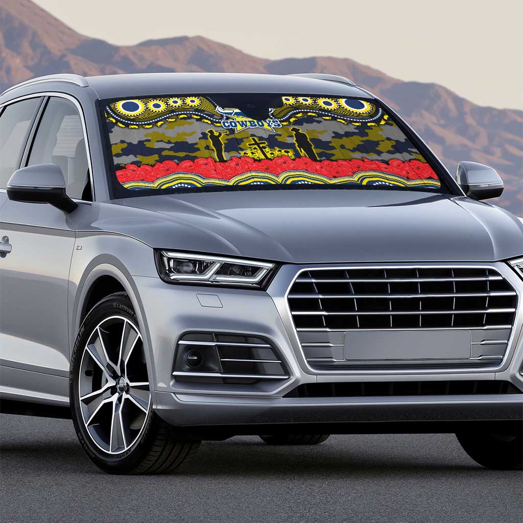 ANZAC Day North Queensland Cowboys Auto Sun Shade Military Memorial Aboriginal Indigenous Art