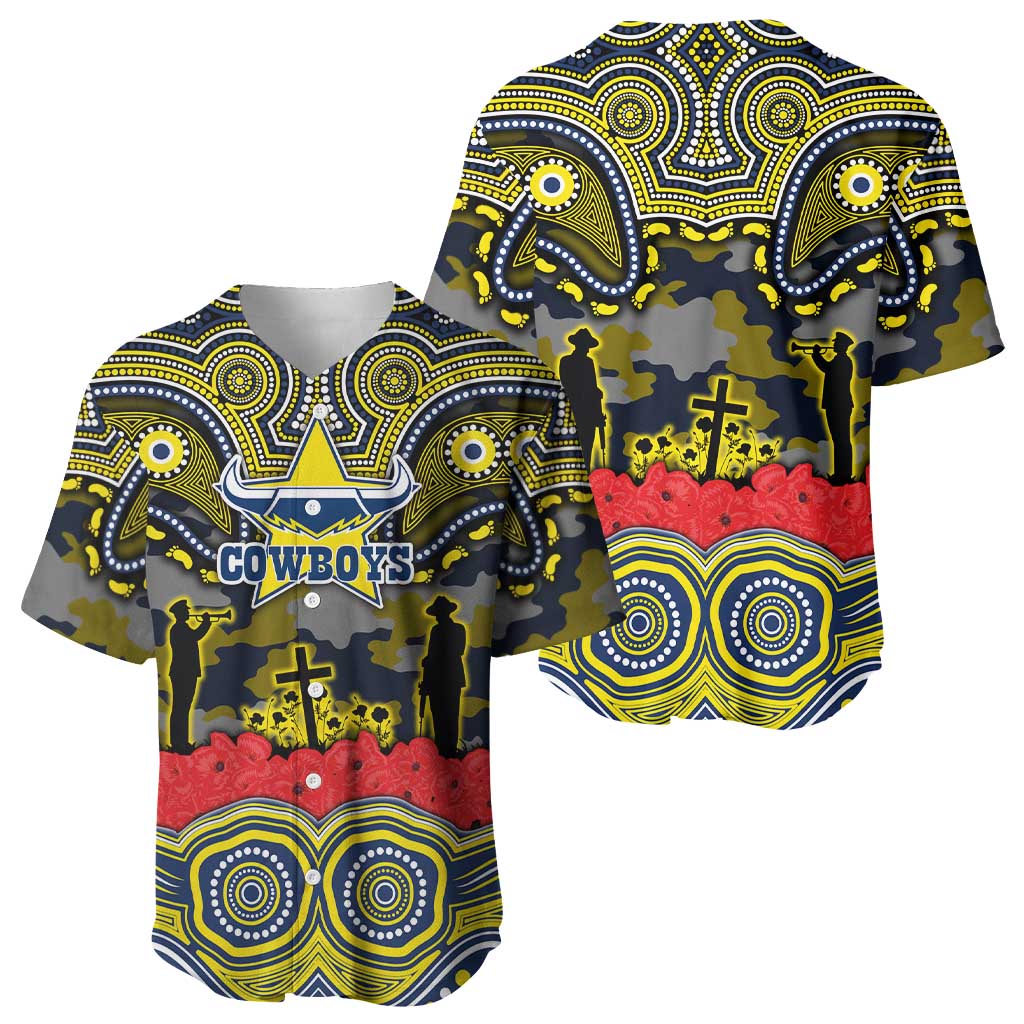 ANZAC Day North Queensland Cowboys Baseball Jersey Military Memorial Aboriginal Indigenous Art