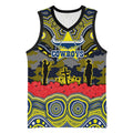 ANZAC Day North Queensland Cowboys Basketball Jersey Military Memorial Aboriginal Indigenous Art