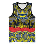 ANZAC Day North Queensland Cowboys Basketball Jersey Military Memorial Aboriginal Indigenous Art