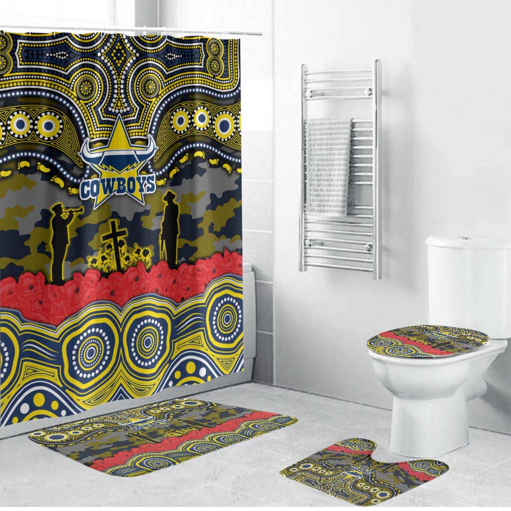 ANZAC Day North Queensland Cowboys Bathroom Set Military Memorial Aboriginal Indigenous Art