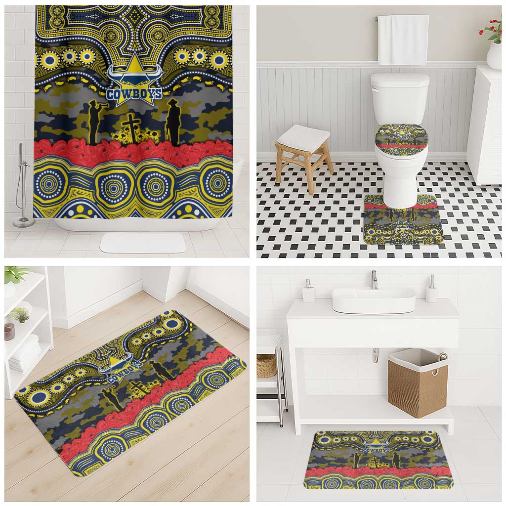 ANZAC Day North Queensland Cowboys Bathroom Set Military Memorial Aboriginal Indigenous Art