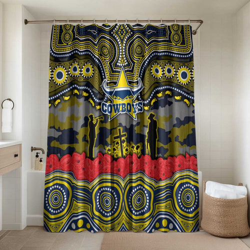 ANZAC Day North Queensland Cowboys Bathroom Set Military Memorial Aboriginal Indigenous Art