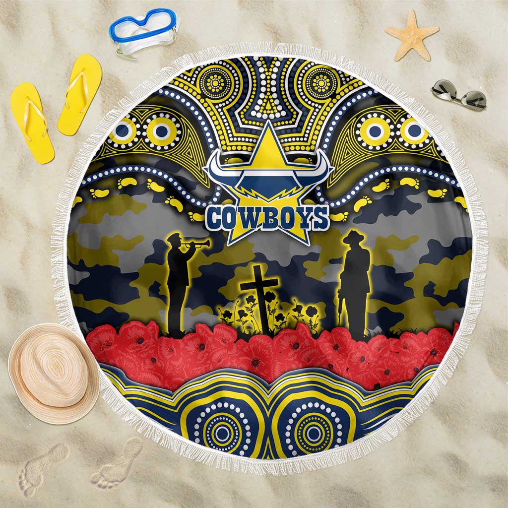 ANZAC Day North Queensland Cowboys Beach Blanket Military Memorial Aboriginal Indigenous Art