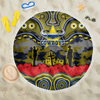 ANZAC Day North Queensland Cowboys Beach Blanket Military Memorial Aboriginal Indigenous Art