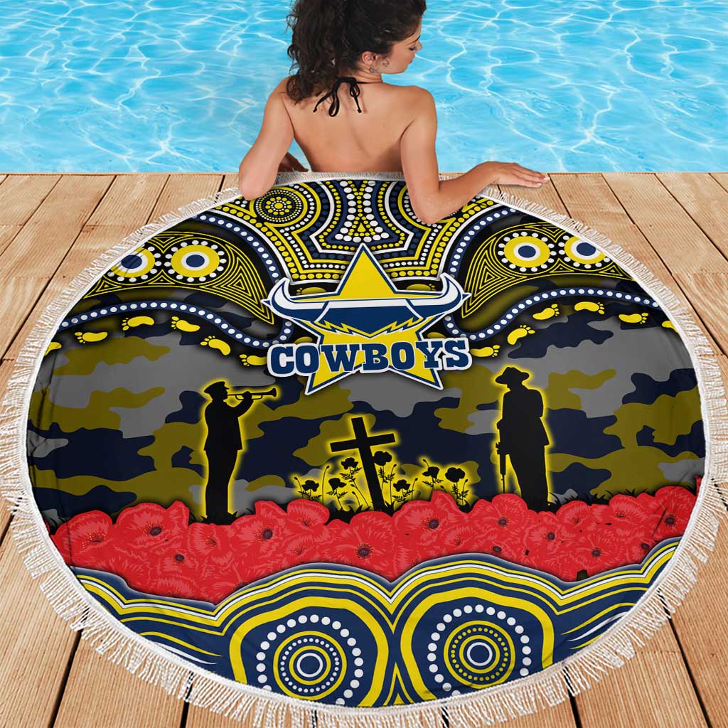 ANZAC Day North Queensland Cowboys Beach Blanket Military Memorial Aboriginal Indigenous Art