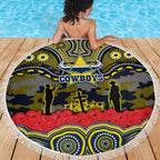 ANZAC Day North Queensland Cowboys Beach Blanket Military Memorial Aboriginal Indigenous Art
