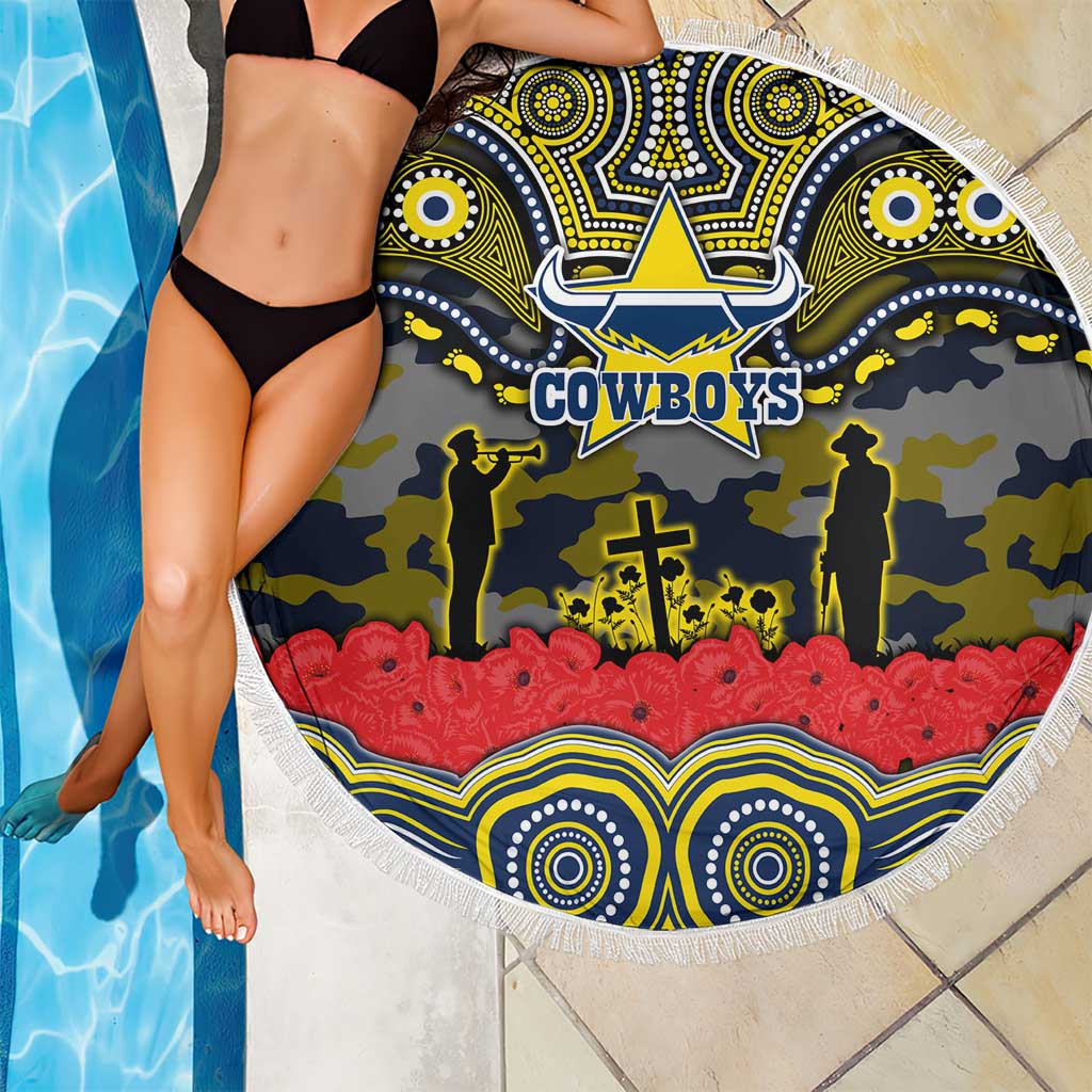 ANZAC Day North Queensland Cowboys Beach Blanket Military Memorial Aboriginal Indigenous Art