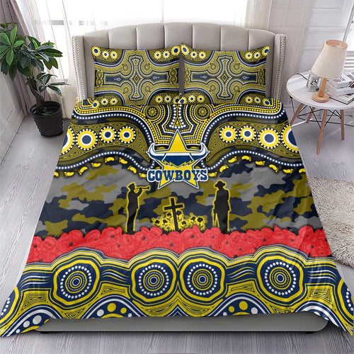 ANZAC Day North Queensland Cowboys Bedding Set Military Memorial Aboriginal Indigenous Art