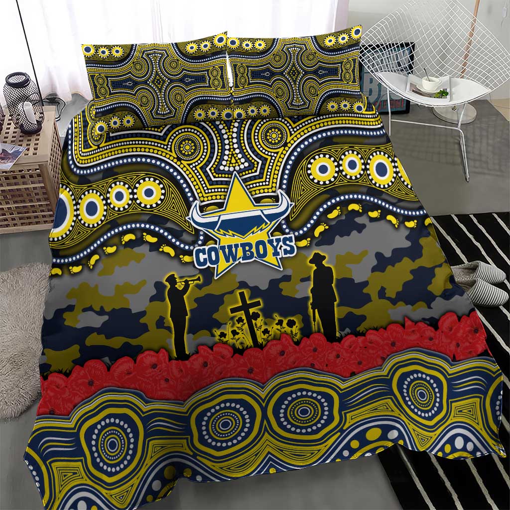 ANZAC Day North Queensland Cowboys Bedding Set Military Memorial Aboriginal Indigenous Art