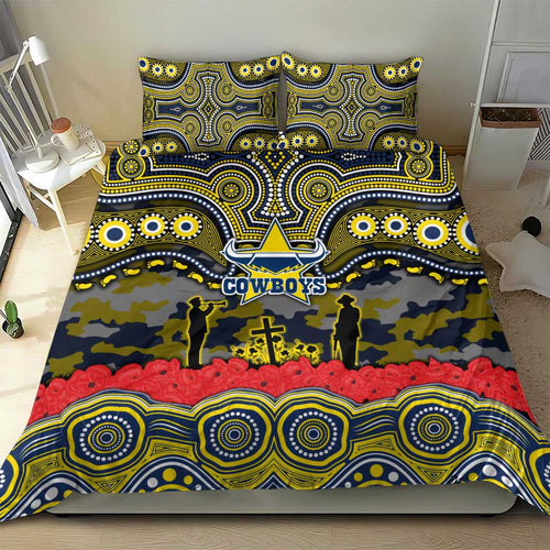 ANZAC Day North Queensland Cowboys Bedding Set Military Memorial Aboriginal Indigenous Art