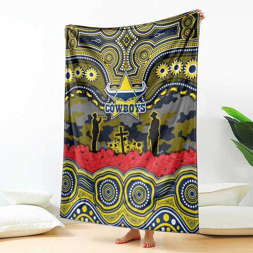 ANZAC Day North Queensland Cowboys Blanket Military Memorial Aboriginal Indigenous Art