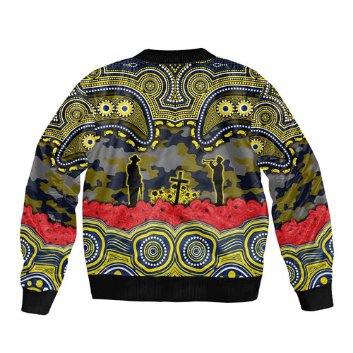 ANZAC Day North Queensland Cowboys Bomber Jacket Military Memorial Aboriginal Indigenous Art
