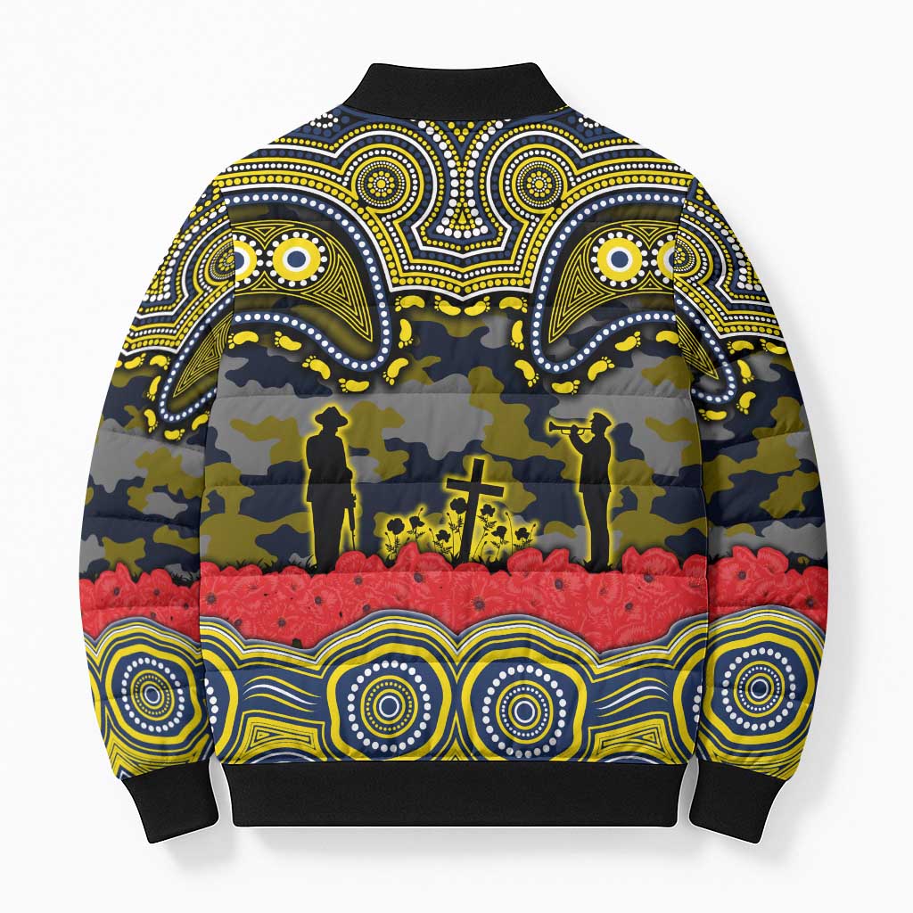ANZAC Day North Queensland Cowboys Bomber Puffer Jacket Military Memorial Aboriginal Indigenous Art