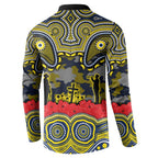 ANZAC Day North Queensland Cowboys Button Sweatshirt Military Memorial Aboriginal Indigenous Art