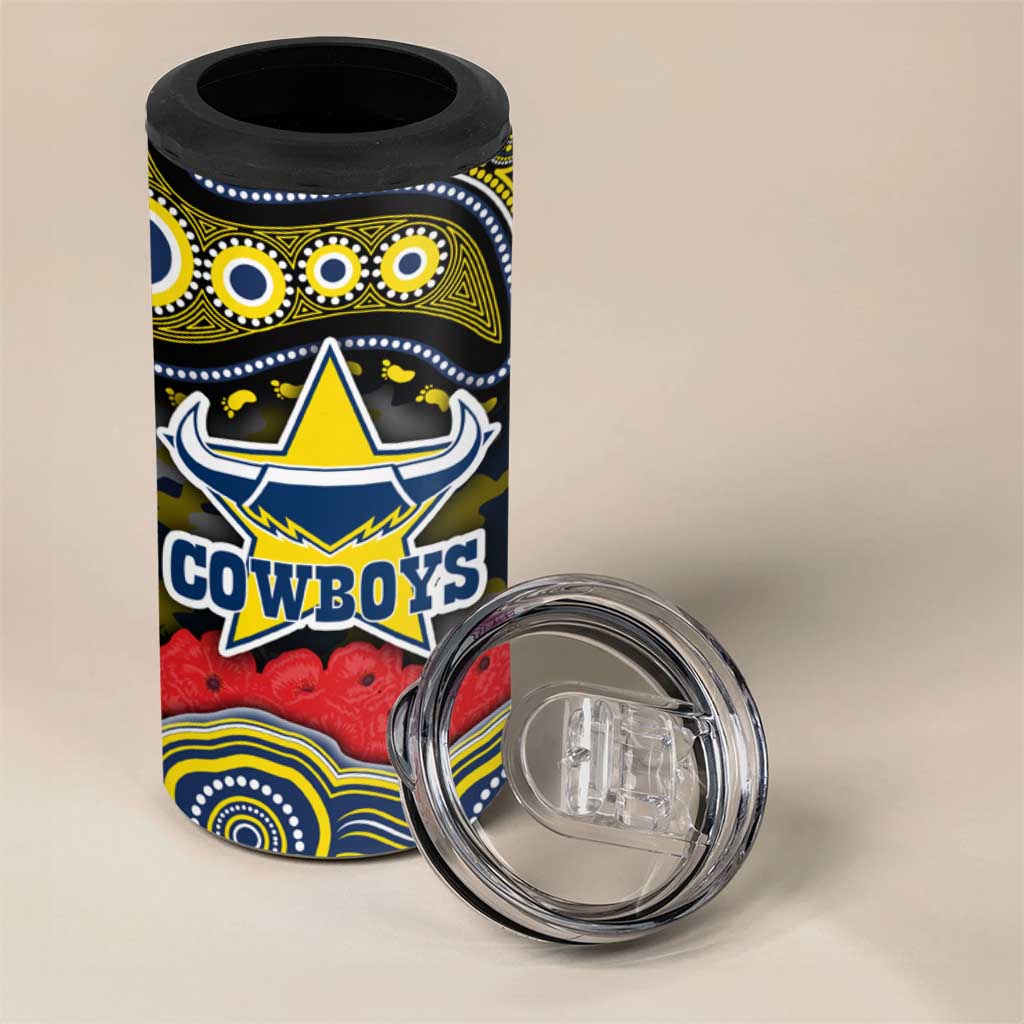 ANZAC Day North Queensland Cowboys 4 in 1 Can Cooler Tumbler Military Memorial Aboriginal Indigenous Art