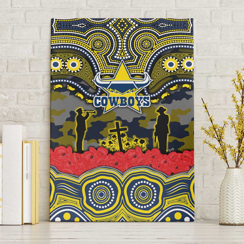 ANZAC Day North Queensland Cowboys Canvas Wall Art Military Memorial Aboriginal Indigenous Art