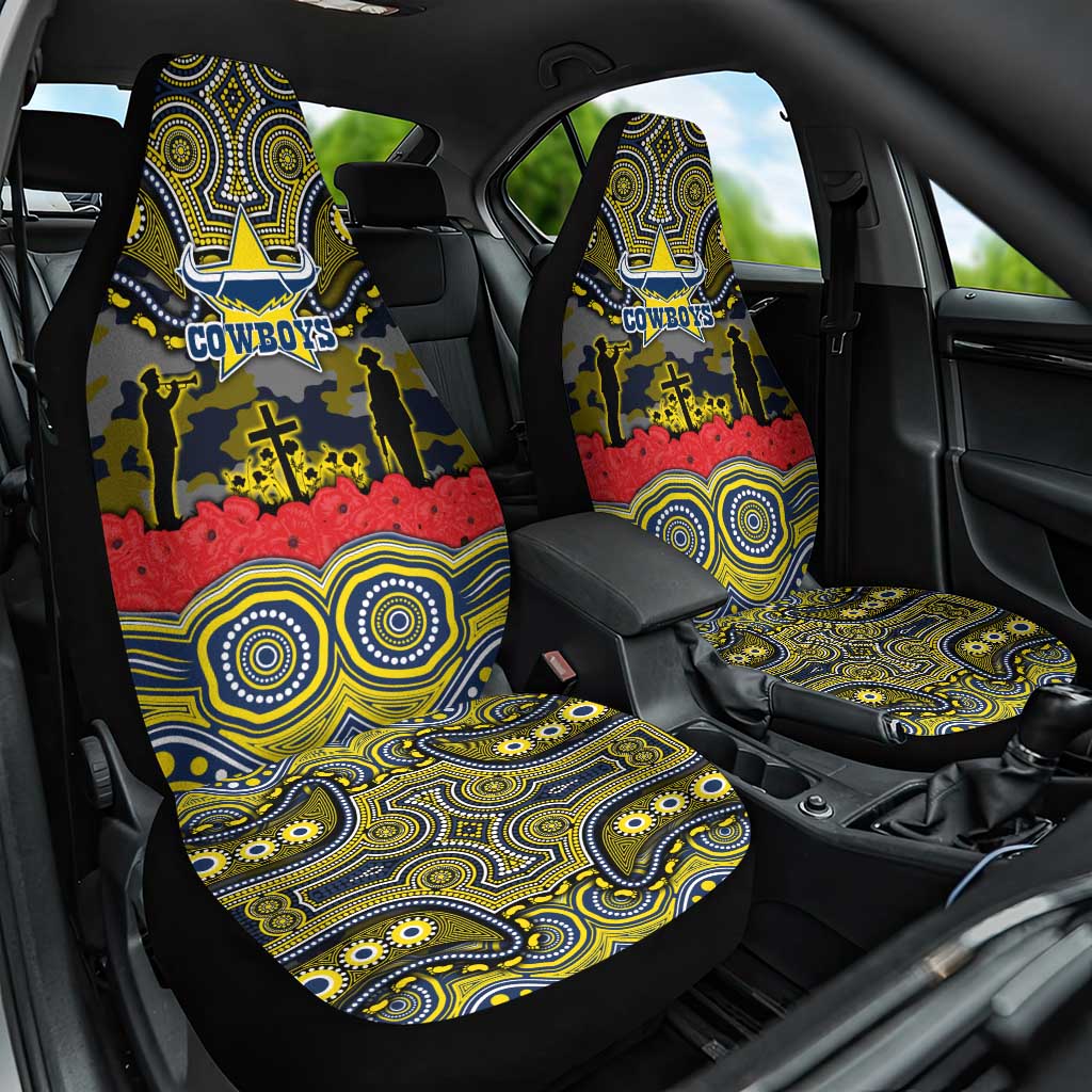 ANZAC Day North Queensland Cowboys Car Seat Cover Military Memorial Aboriginal Indigenous Art