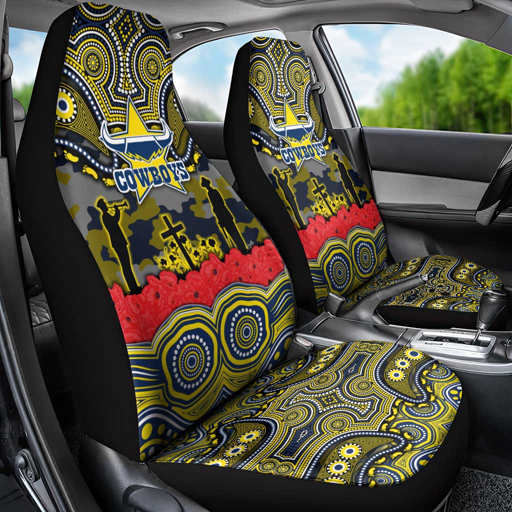 ANZAC Day North Queensland Cowboys Car Seat Cover Military Memorial Aboriginal Indigenous Art