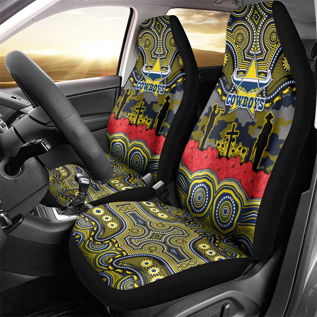 ANZAC Day North Queensland Cowboys Car Seat Cover Military Memorial Aboriginal Indigenous Art