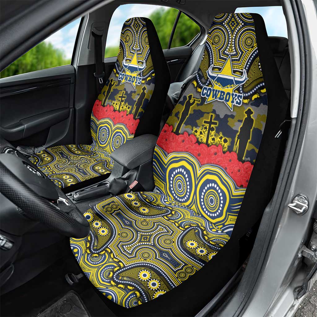 ANZAC Day North Queensland Cowboys Car Seat Cover Military Memorial Aboriginal Indigenous Art