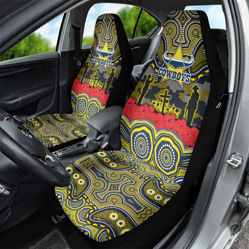 ANZAC Day North Queensland Cowboys Car Seat Cover Military Memorial Aboriginal Indigenous Art