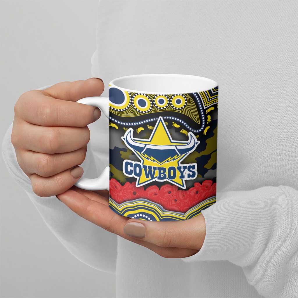 ANZAC Day North Queensland Cowboys Ceramic Mug Military Memorial Aboriginal Indigenous Art