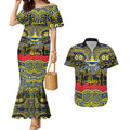 ANZAC Day North Queensland Cowboys Couples Matching Mermaid Dress and Hawaiian Shirt Military Memorial Aboriginal Indigenous Art