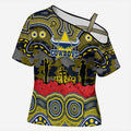 ANZAC Day North Queensland Cowboys Cross Shoulder Shirt Military Memorial Aboriginal Indigenous Art