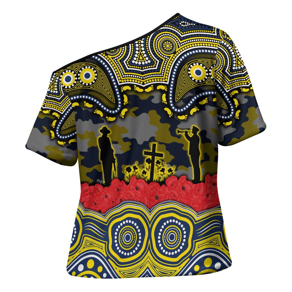 ANZAC Day North Queensland Cowboys Cross Shoulder Shirt Military Memorial Aboriginal Indigenous Art