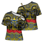 ANZAC Day North Queensland Cowboys Cross Shoulder Shirt Military Memorial Aboriginal Indigenous Art